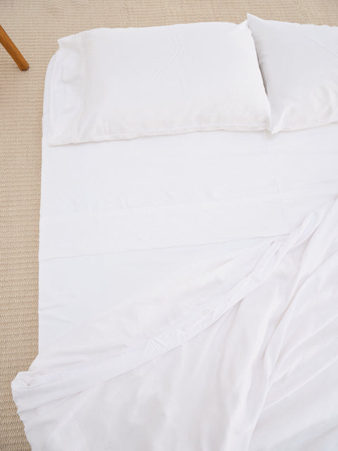 FUNDA DE ALMOHADA DE BAMBÚ BLANCO 400 HILOS