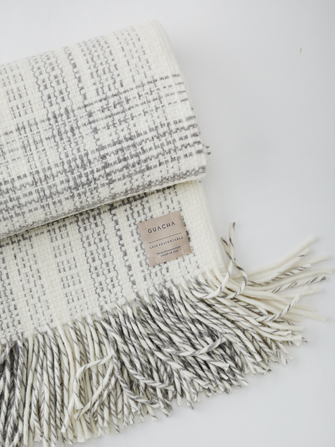 MANTA ALPACA-LANA MERINO GRIS PLATA