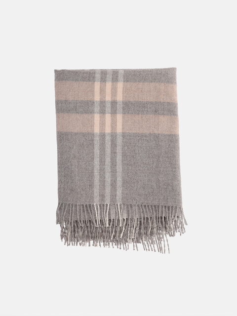 MANTA 100% BABY ALPACA GRIS A CUADROS