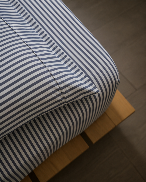 SÁBANA INFERIOR AJUSTABLE + FUNDA DE ALMOHADA DE BAMBÚ RAYADO 400 HILOS