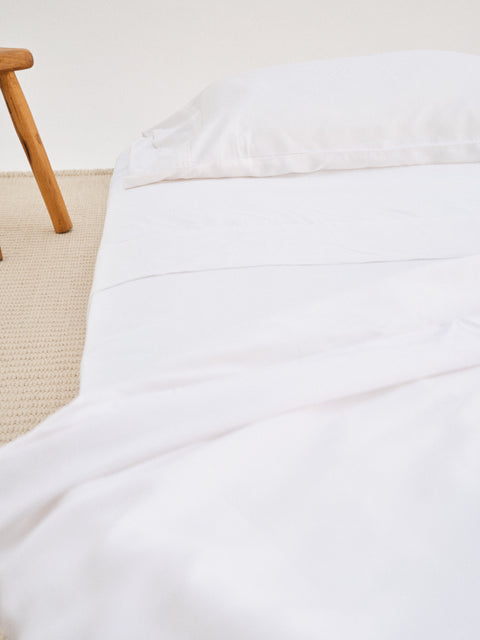 FUNDA DE ALMOHADA DE BAMBÚ BLANCO 400 HILOS